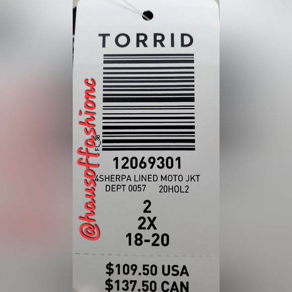 TORRID Faux Leather Sherpa Lined Moto Jacket! NWT! - Picture 6 of 6